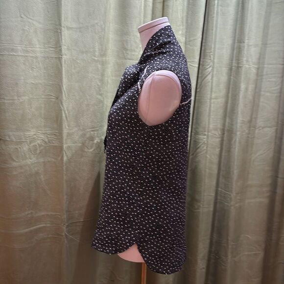 Miss Wu Black and White Polka Dot Sleeveless  bow Top, US2 - Picture 6 of 9